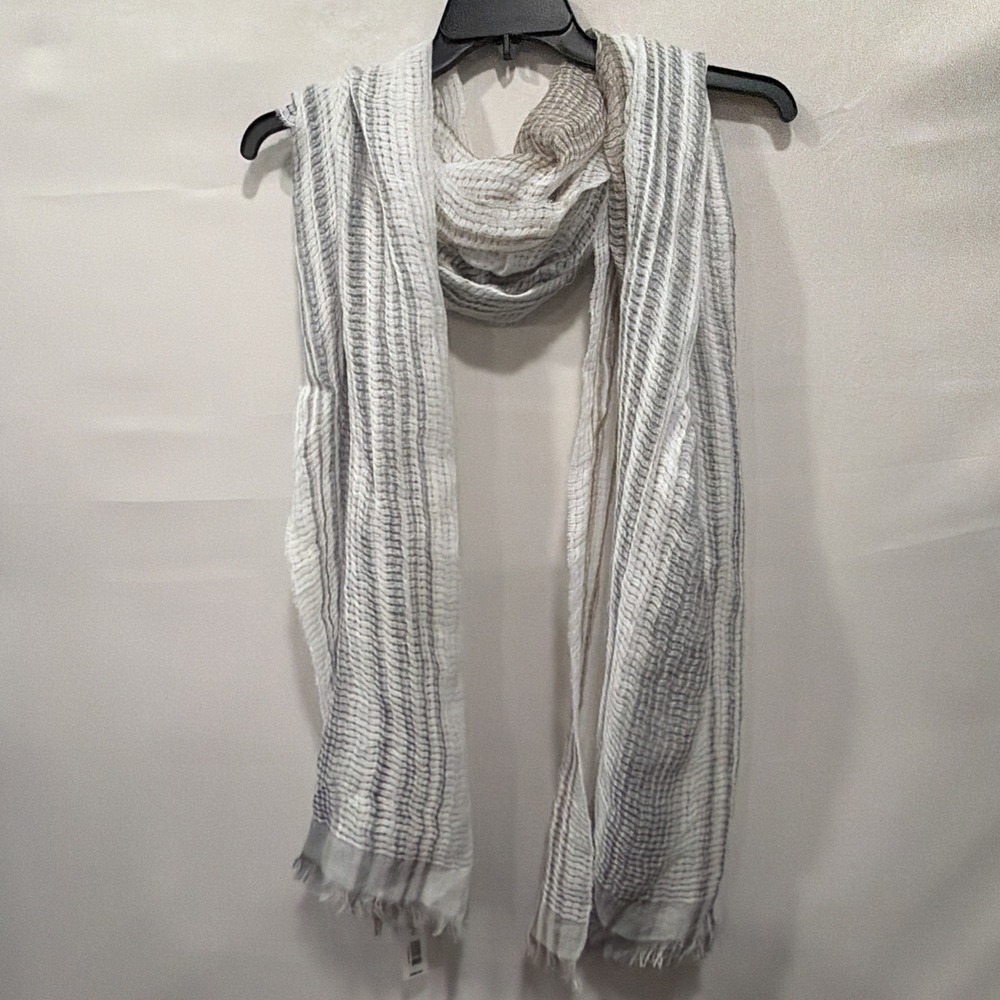 Sasso+smyth Linen Cotton Scarf Made In Italy Fildalana Brown